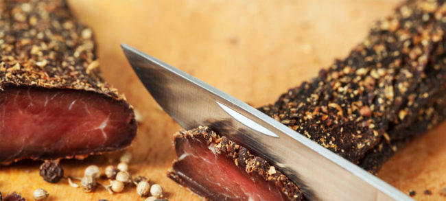 Biltong_Messer Biltong Slices geschnitten